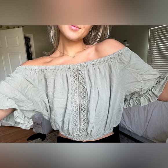 Ocean Drive Tops - Sage Off The Shoulder Top
